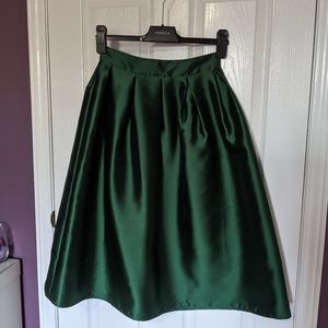 Hunter green high waist skirt